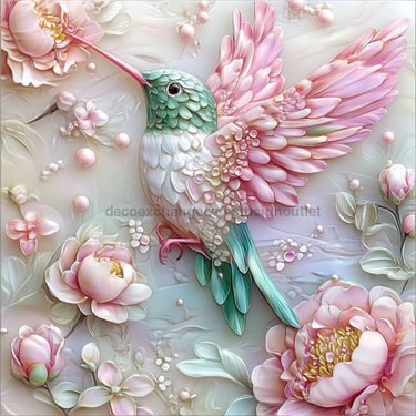 Hummingbird Sign, DCO-13225, Sign For Wreath, 10x10